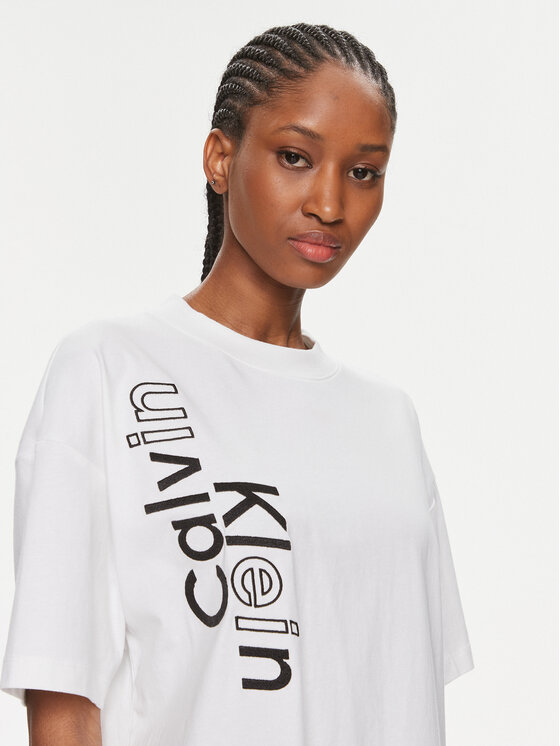 Calvin Klein Jeans Calvin Klein Jeans Každodenné šaty J20J223042 Biela Oversize