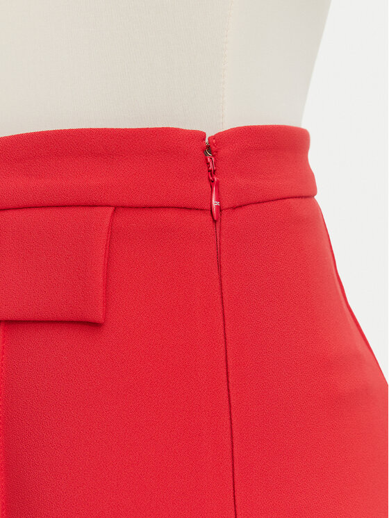 Elisabetta Franchi Elisabetta Franchi Bavlnené nohavice PA-196-66E2-V360 Červená Palazzo Fit