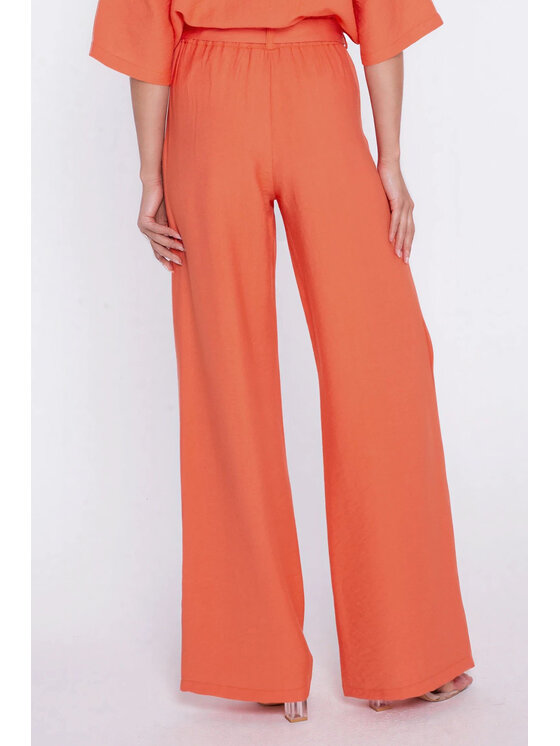 NIFE NIFE Kalhoty z materiálu SD135 Oranžová Wide Leg