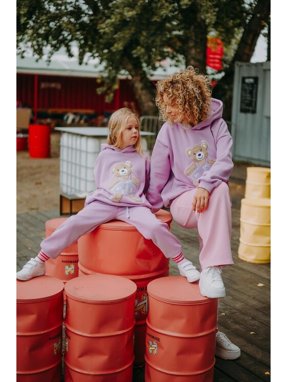 Bejbi Story Bejbi Story Bluza Bluza oversize Margaret Teddy z kapturem Fioletowy Oversize