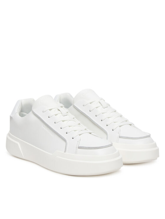Calvin Klein Calvin Klein Sneakersy Chunky Cupsole Lace Up Lth Pinch YM0YM01454 Biały