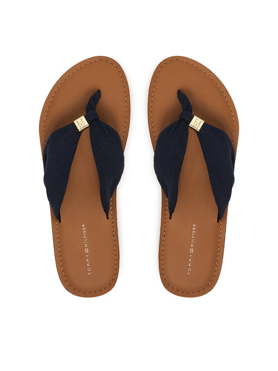 Tommy Hilfiger Tommy Hilfiger Japonki Th Ltr Footbed Summer Sandal FW0FW09194 Granatowy