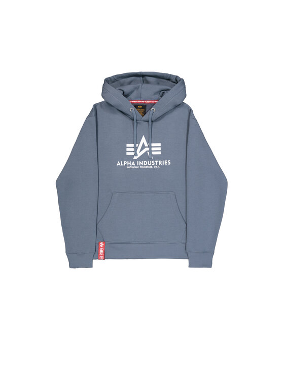 Alpha Industries Alpha Industries Bluza Basic Big Logo Hoodie Błękitny Regular Fit