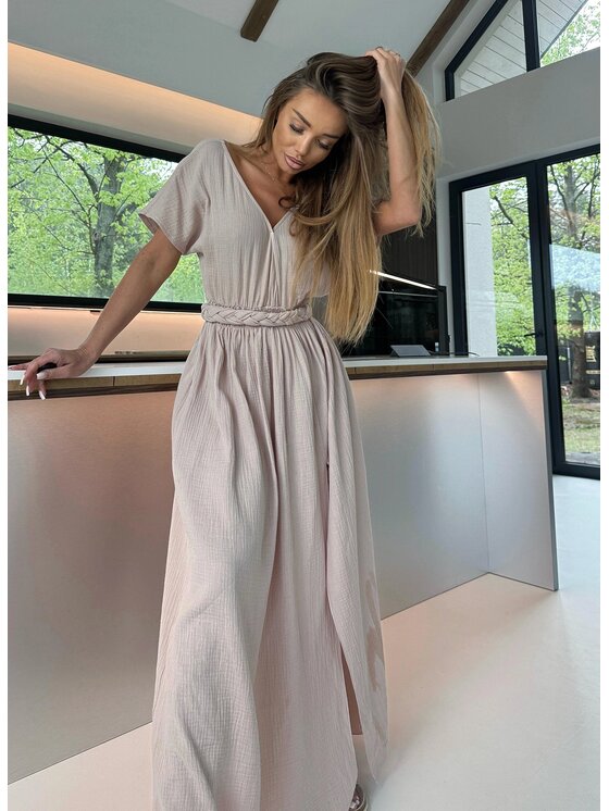 Agatha Studio Agatha Studio Sukienka codzienna A26SS-SU-K02 Beżowy Regular Fit