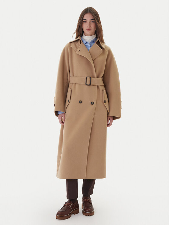 Weekend Max Mara Weekend Max Mara Palton de lână Cadine 2525016022 Bej Regular Fit