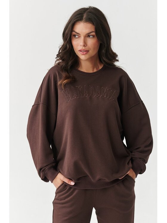 Makadamia Makadamia Dres M889 Brązowy Relaxed Fit