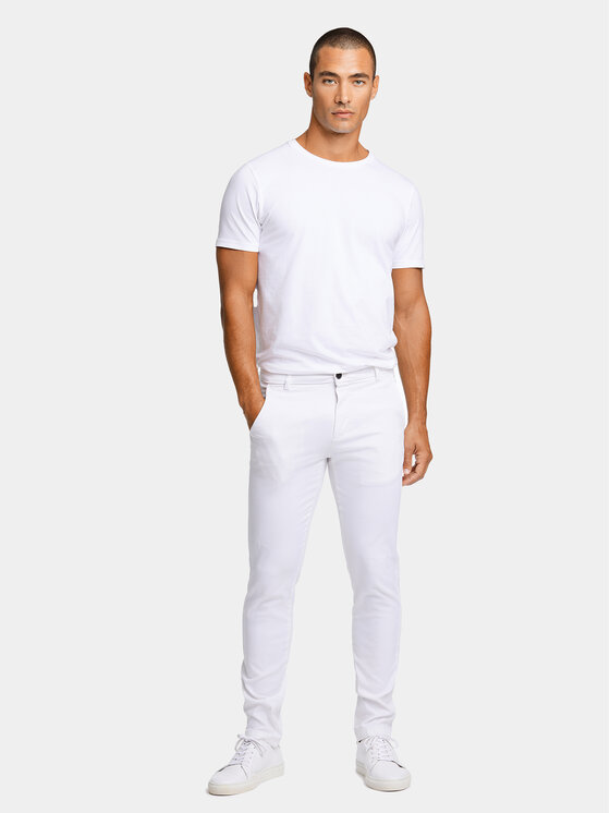 Lindbergh Lindbergh Chino kalhoty 30-005044 Bílá Slim Fit