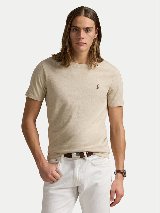 Polo Ralph Lauren Polo Ralph Lauren T-Shirt 710671438203 Béžová Slim Fit