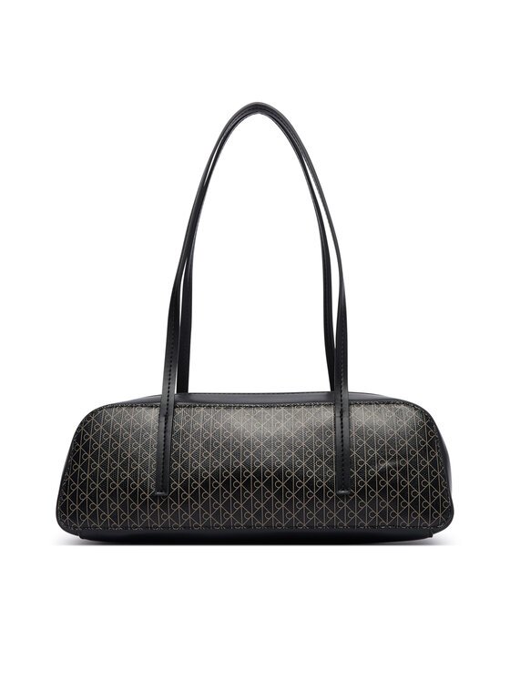 Calvin Klein Дамска чанта Emblem Aop Bauletto LV04F3585G Черен