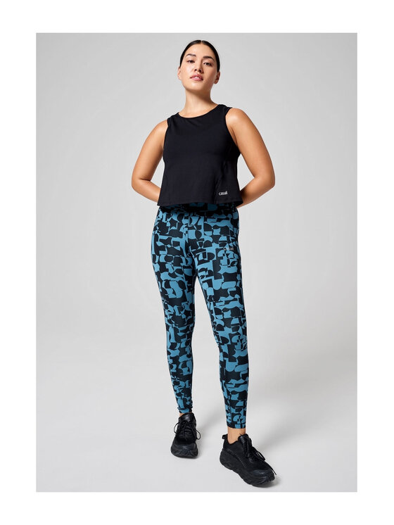 Casall Casall Legginsy Essential Tights Printed Niebieski Slim Fit