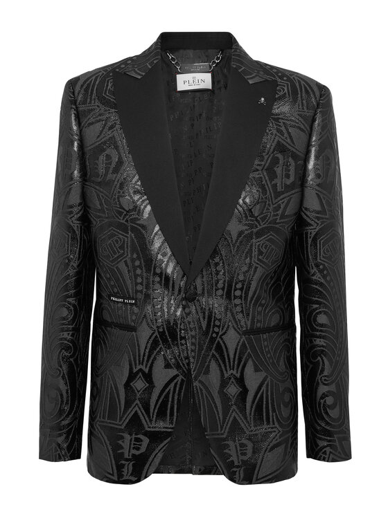 PHILIPP PLEIN PHILIPP PLEIN Marynarka 26105 Czarny Fitted Fit