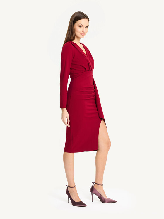 KMX KMX Sukienka koktajlowa 923360004 Bordowy Fitted Fit