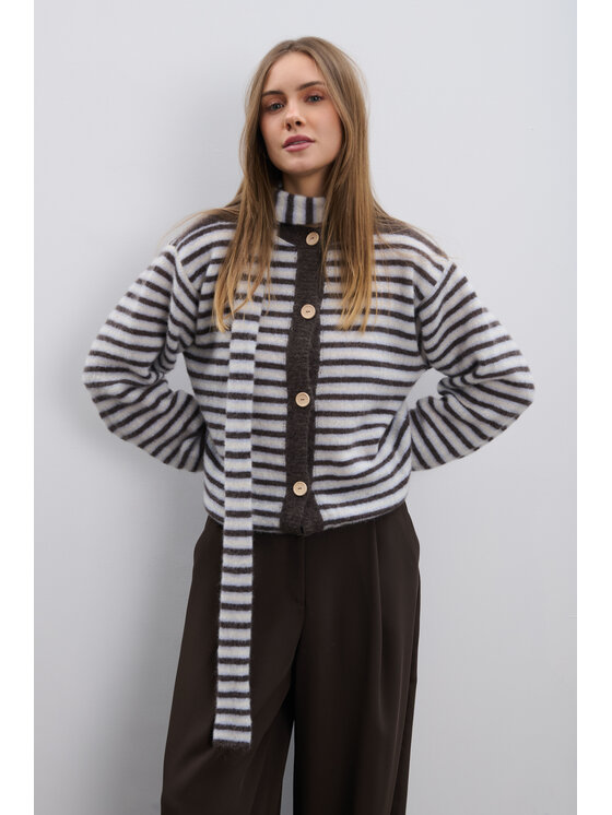 Fobya Fobya Kardigan F2104 Brązowy Basic Fit