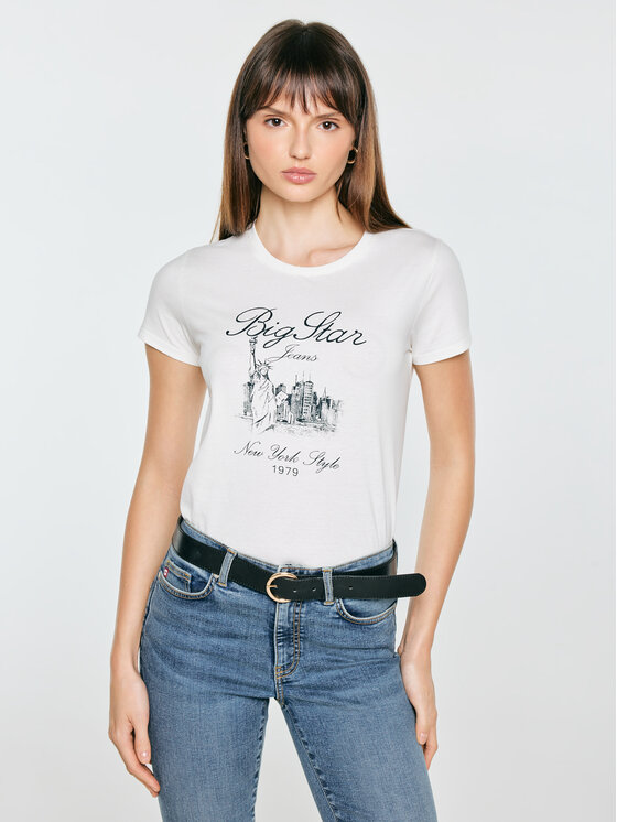 BIG STAR BIG STAR T-Shirt MARRSA Biały Basic Fit