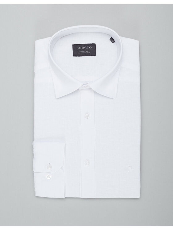 Borgio Borgio Koszula lentini Biały Classic Fit