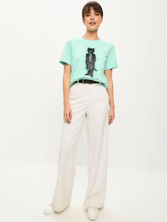 CAT by maniita lacitta CAT by maniita lacitta T-Shirt Printed T-shirt Niebieski Regular Fit