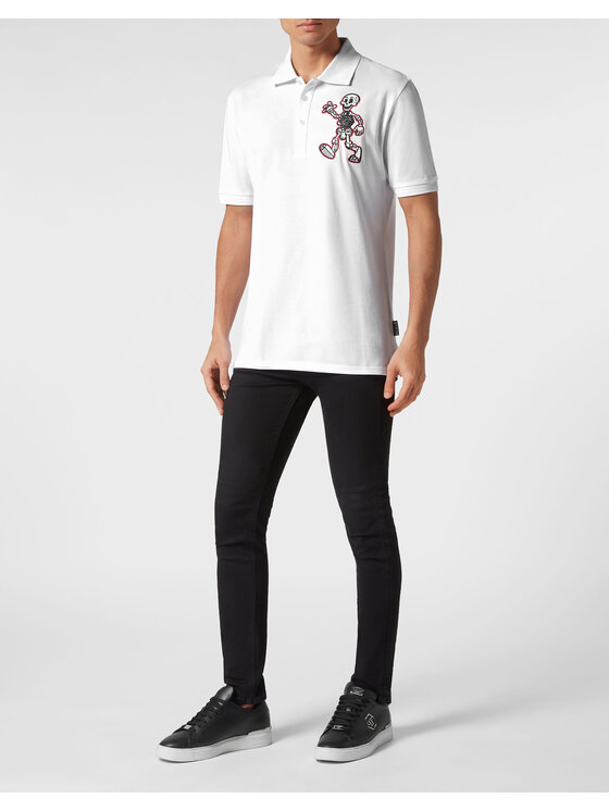 PHILIPP PLEIN PHILIPP PLEIN Polo 9859 Biały Slim Fit