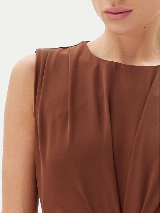 Haveone Haveone Rochie de seară AFS-N029 Maro Regular Fit