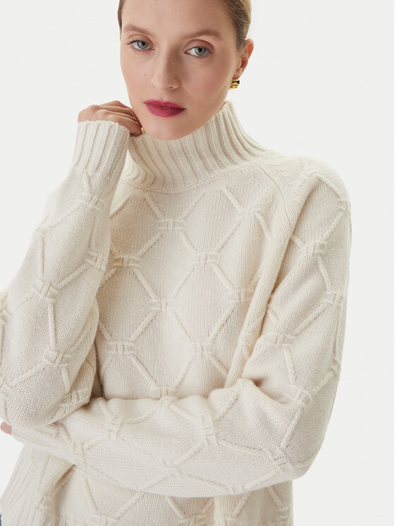 Elisabetta Franchi Elisabetta Franchi Svetr MK-55T-57E2 Krémová Regular Fit
