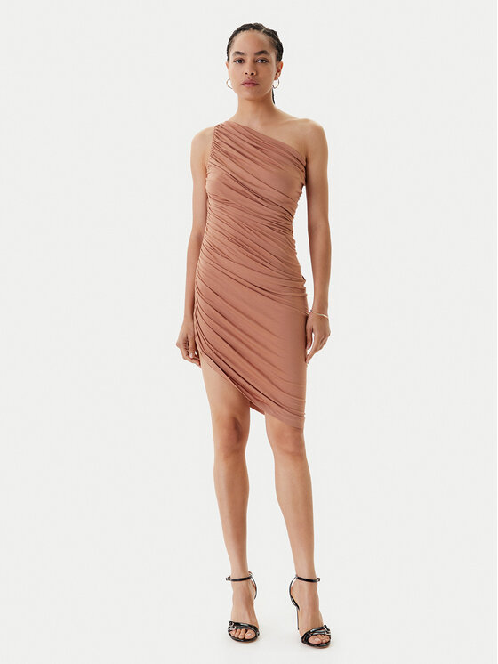 NORMA KAMALI NORMA KAMALI Sukienka koktajlowa ST1253MD288833 Beżowy Slim Fit