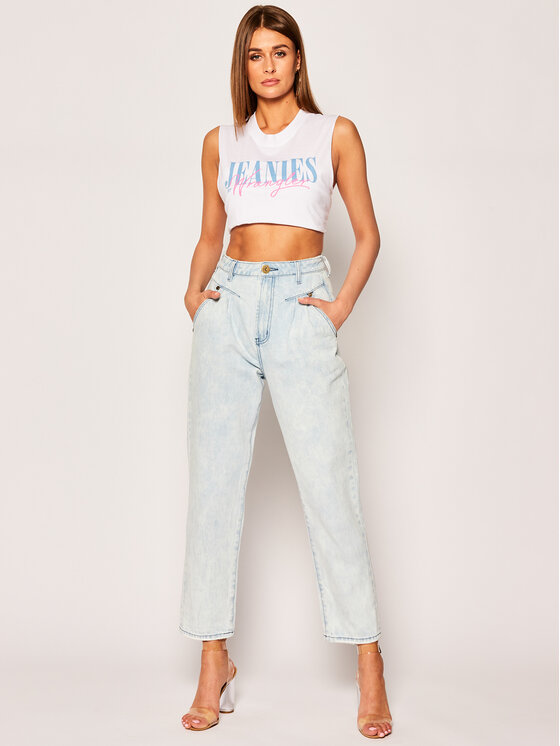 Wrangler Wrangler Top Sleeveless Tee W7Q6GH989 112132085 Biały Regular Fit