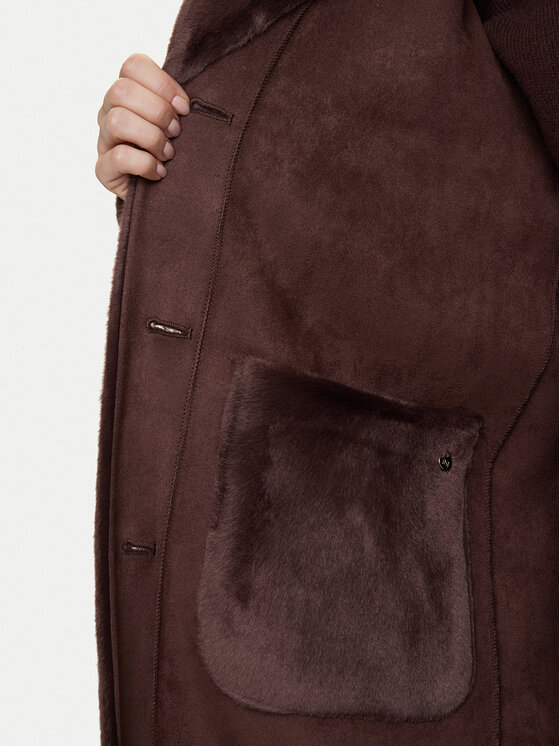 Rinascimento Rinascimento Cappotto in shearling CFC0122221003 Marrone Regular Fit