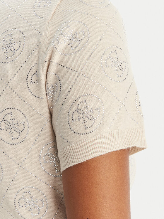 Guess Guess Úpletové šaty W6RK92 Z3JD2 Béžová Regular Fit