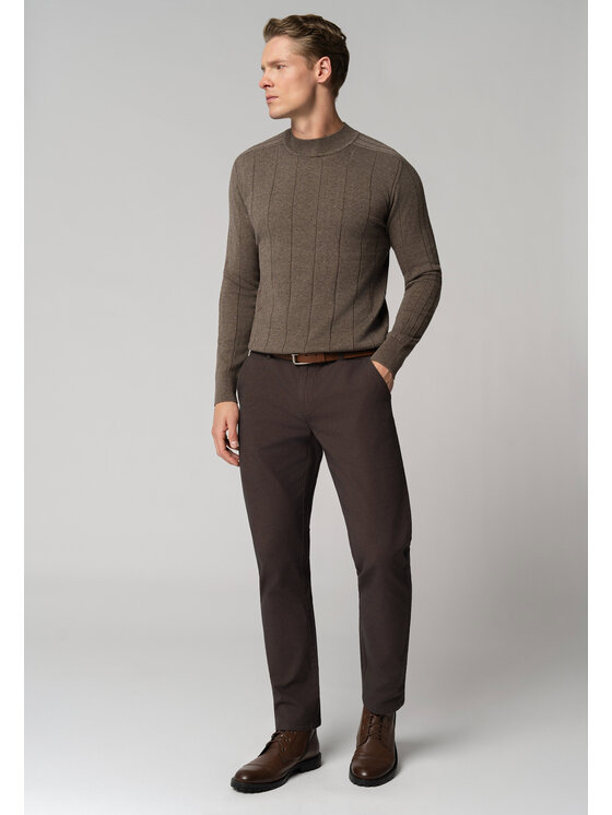 Volcano Volcano Sweter S-KING Brązowy Regular Fit