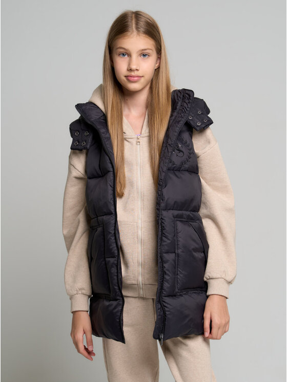 BIG STAR BIG STAR Kamizelka SHREEN_906_130 Czarny Basic Fit