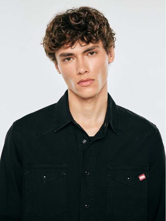 BIG STAR BIG STAR Koszula jeansowa WESTERN SHIRT Czarny Basic Fit