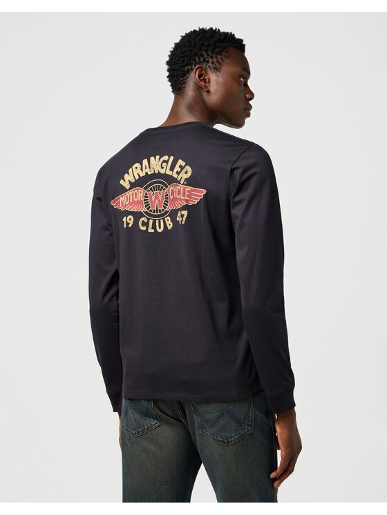 Wrangler Wrangler Longsleeve LS AMERICANA TEE Nero Regular Fit