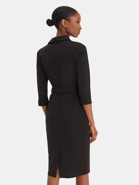 Rinascimento Rinascimento Коктейлна рокля CFC0126777003 Черен Slim Fit