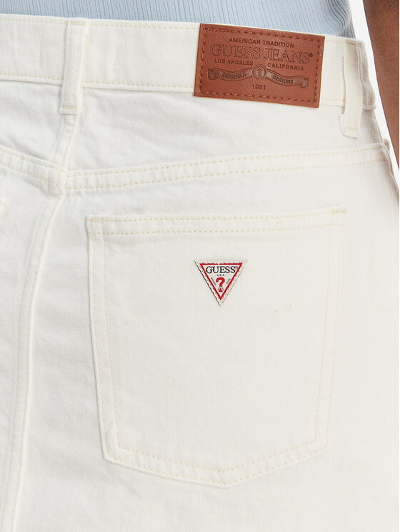 Guess Jeans Guess Jeans Teksaselik W6RD0Q D6521 Valge Regular Fit