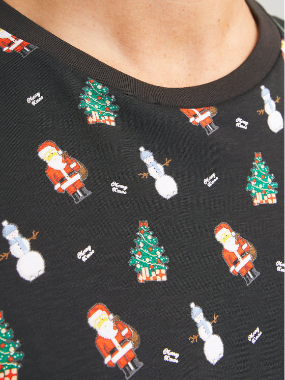 Jack&Jones Jack&Jones Majica Xmas Merry 12265399 Črna Standard Fit