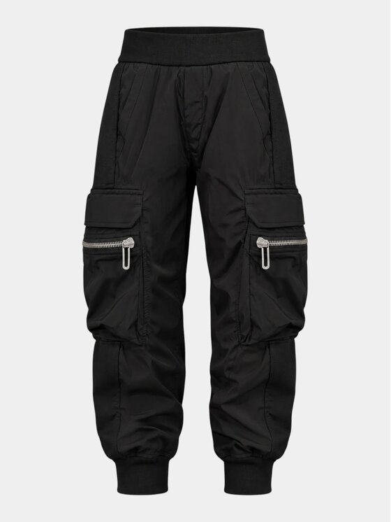 MADE BY SOCIETY MADE BY SOCIETY Spodnie materiałowe CARGO - P37699 Czarny Basic Fit