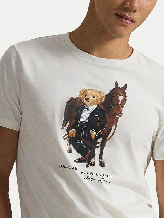 Polo Ralph Lauren Polo Ralph Lauren Marškinėliai 710P08093003 Balta Custom Slim Fit