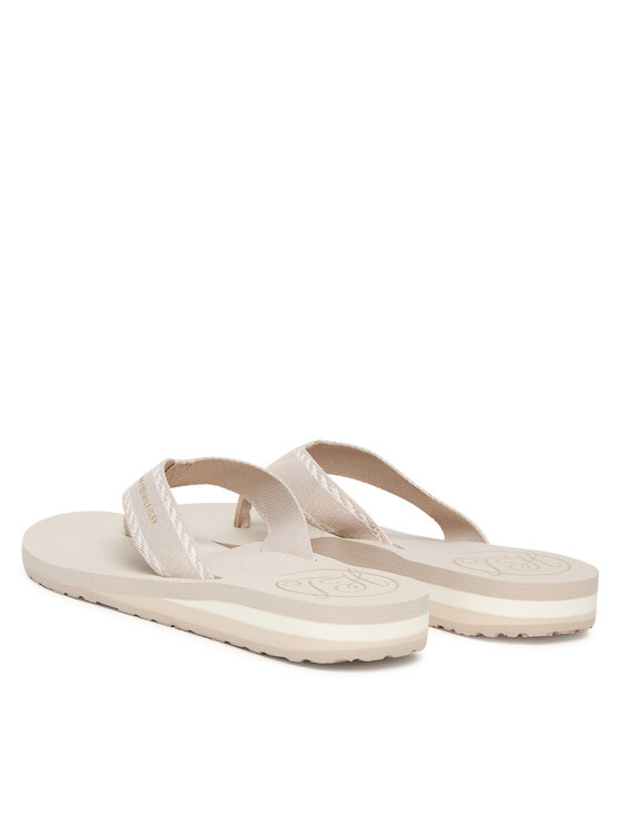 Tommy Hilfiger Tommy Hilfiger Flip flop Webbing Beach Sandal FW0FW09038 Écru