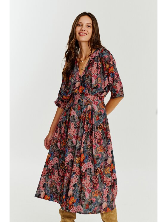 NAOKO NAOKO Sukienka codzienna Floral Sweetness Kolorowy Regular Fit