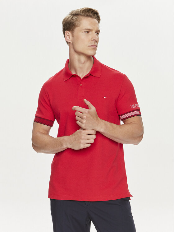 Tommy Hilfiger Polo Flag MW0MW34780 Sarkans Slim Fit