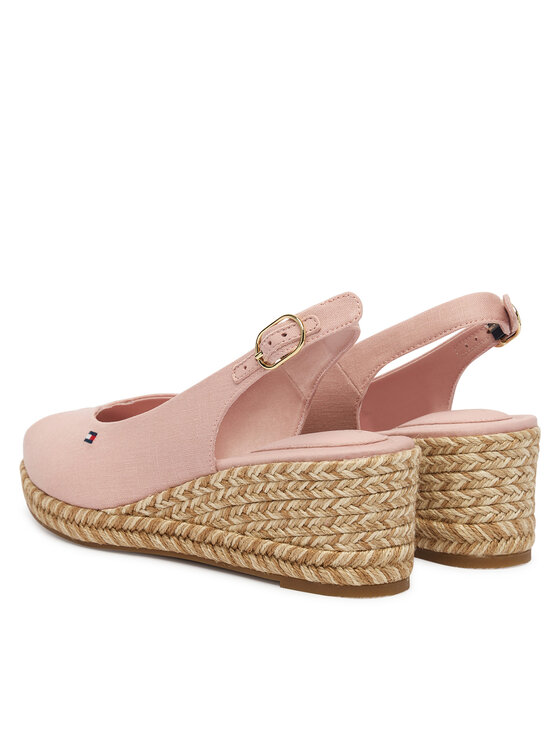 Tommy Hilfiger Tommy Hilfiger Espadrile Mid Wedge Espad Slingback Speck FW0FW09472 Ružičasta