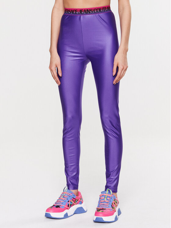 Versace Jeans Couture SHINY - Leggings - Trousers - violet/purple 