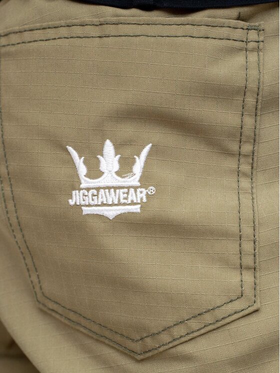 Jigga Wear Jigga Wear Spodnie cargo Spodnie Materiałowe Jogger Bojówki Ze Ściągaczem Jasne Beżowe Jigga Wear Crown Ripstop Cargo 6XL Beżowy Regular Fit