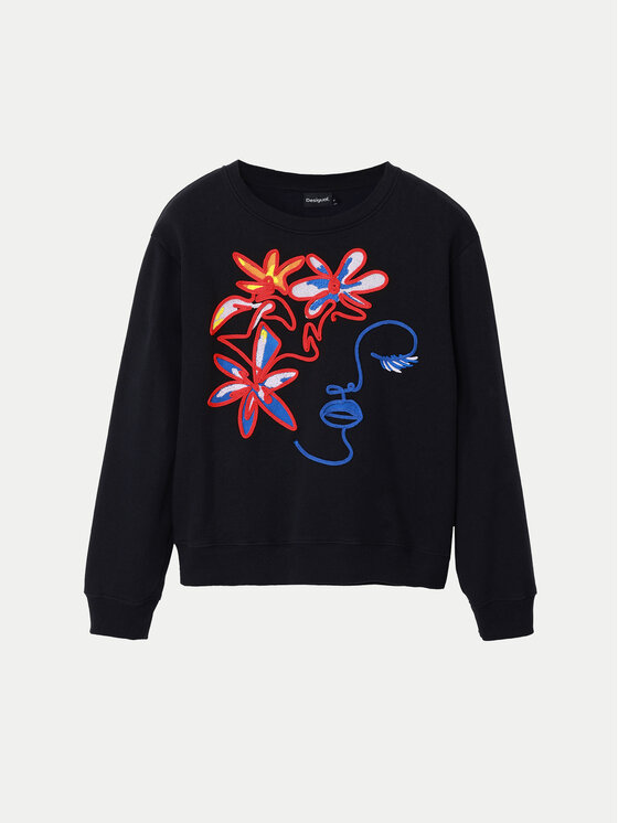 Desigual Desigual Majica dugih rukava Lady 24WWSK16 Crna Regular Fit