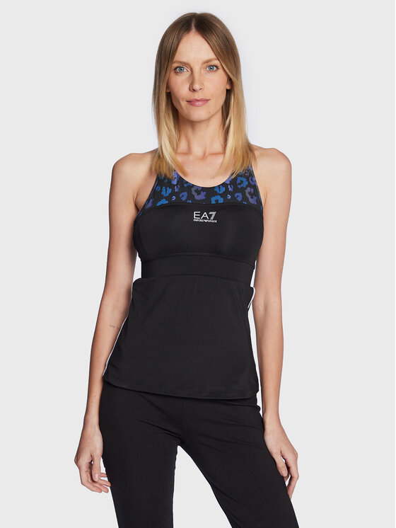 EA7 Emporio Armani Top 6LTH55 TJJGZ 1200 Nero Slim Fit, taglia : L