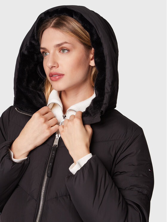 Tommy Hilfiger Tommy Hilfiger Зимно яке Chevron Sorona WW0WW36210 Черен Relaxed Fit