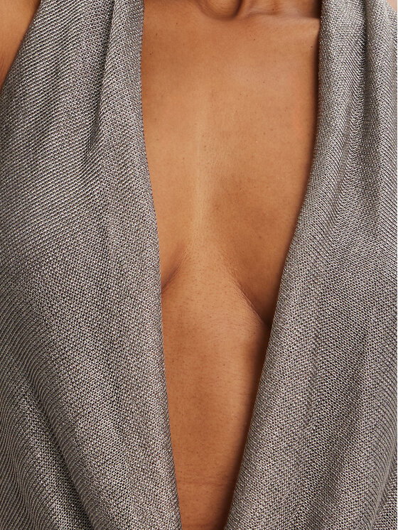 Bardot Bardot Sukienka koktajlowa Nola Lurex Cowl 59814DB1 Srebrny Regular Fit