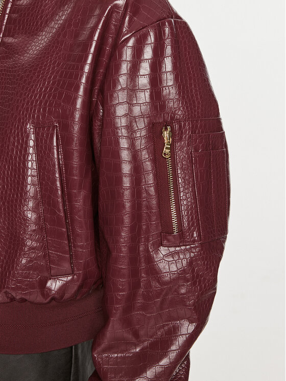 Patrizia Pepe Patrizia Pepe Jakna iz umetnega usnja 8O0136 E050 Bordo rdeča Regular Fit