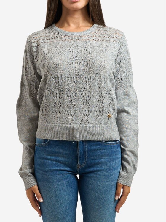 Yes Zee Yes Zee Maglione Maglione donna cropped Grigio Regular Fit