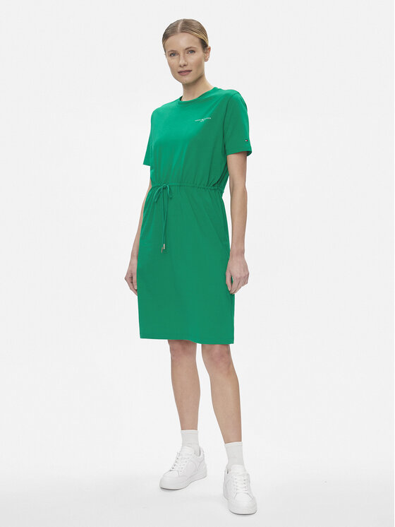 Tommy Hilfiger Tommy Hilfiger Vestito da giorno 1985 Reg Mini Corp Tee Drss Ss WW0WW40734 Verde Regular Fit