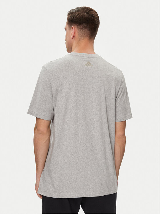 adidas adidas Tricou Essentials Single Jersey Linear Embroidered Logo T-Shirt IC9277 Gri Regular Fit